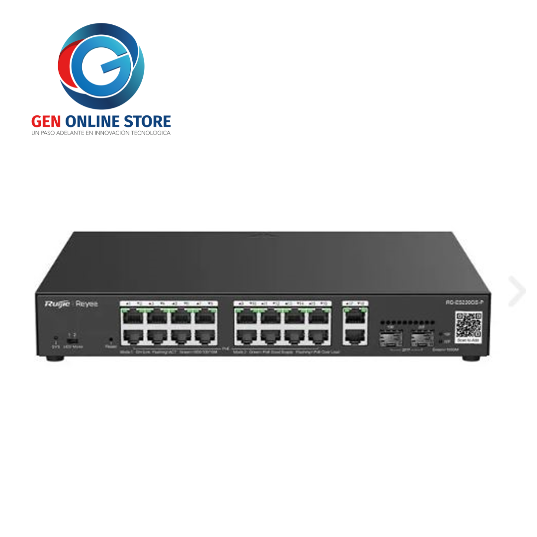 RG-ES220GS-P Switch PoE L2 16 Puertos GEN ONLINE STORE